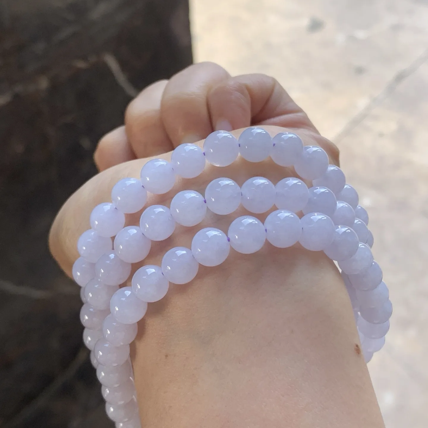 紫罗兰珠链^_^玉质温润 细腻