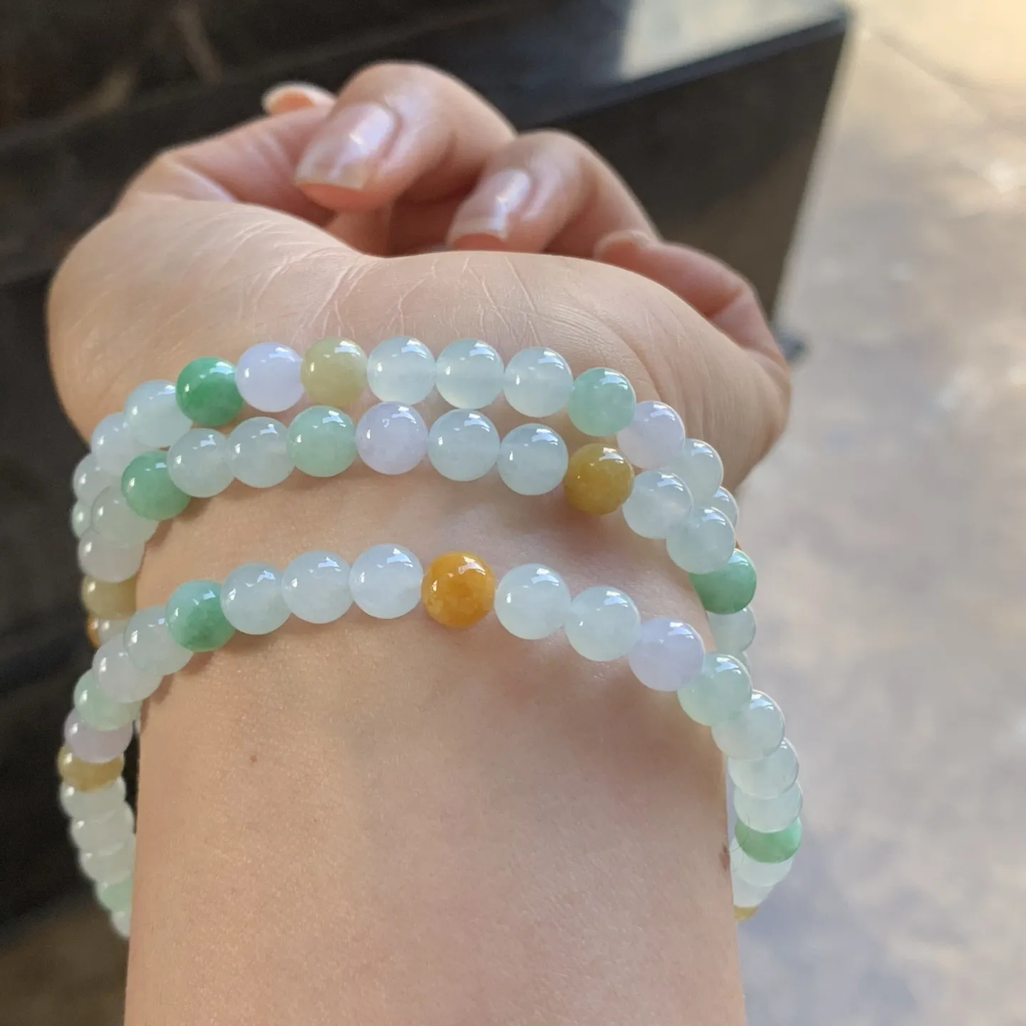 多彩珠链^_^玉质温润 清新