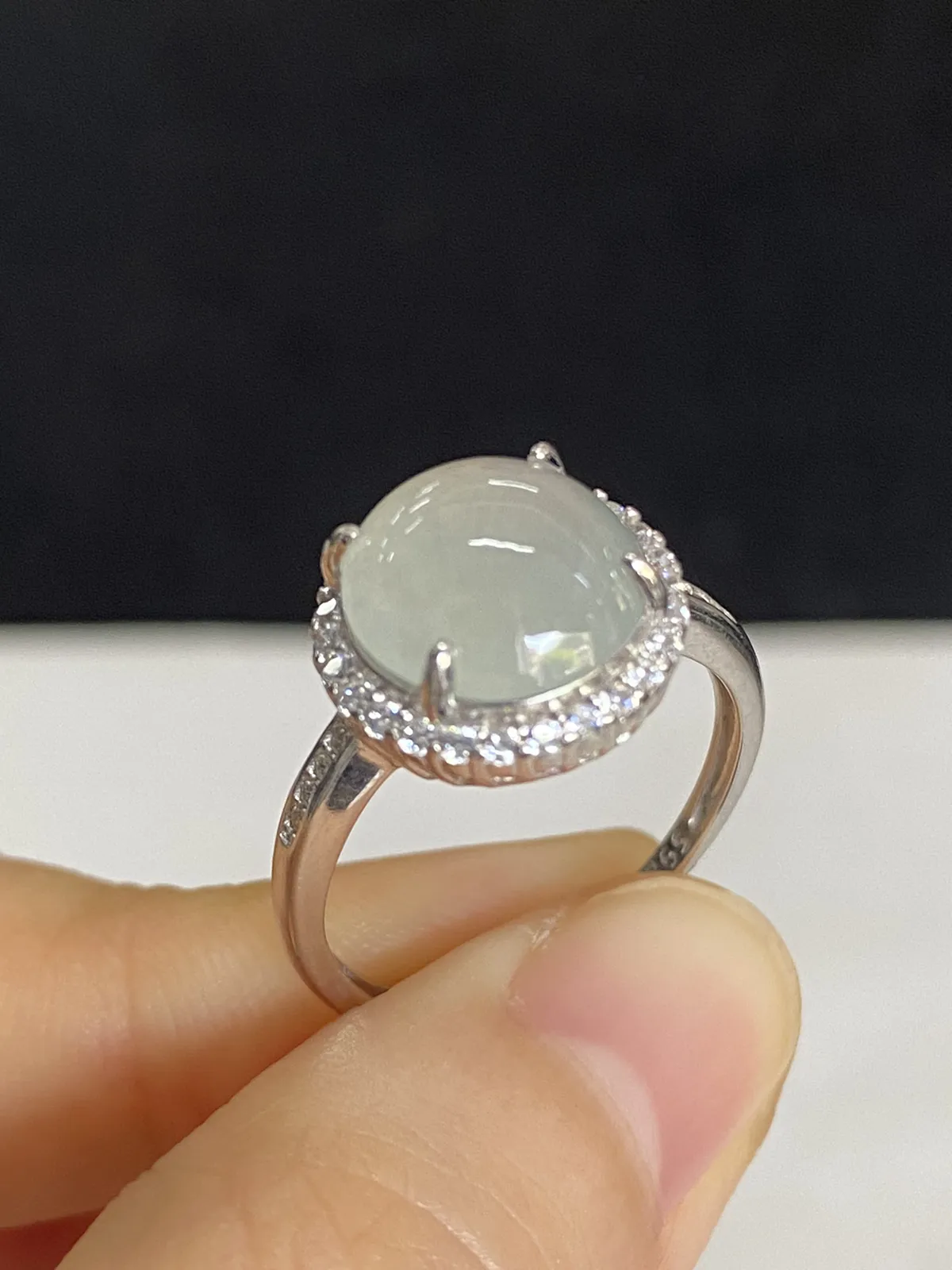 翡翠女戒，印记：S925