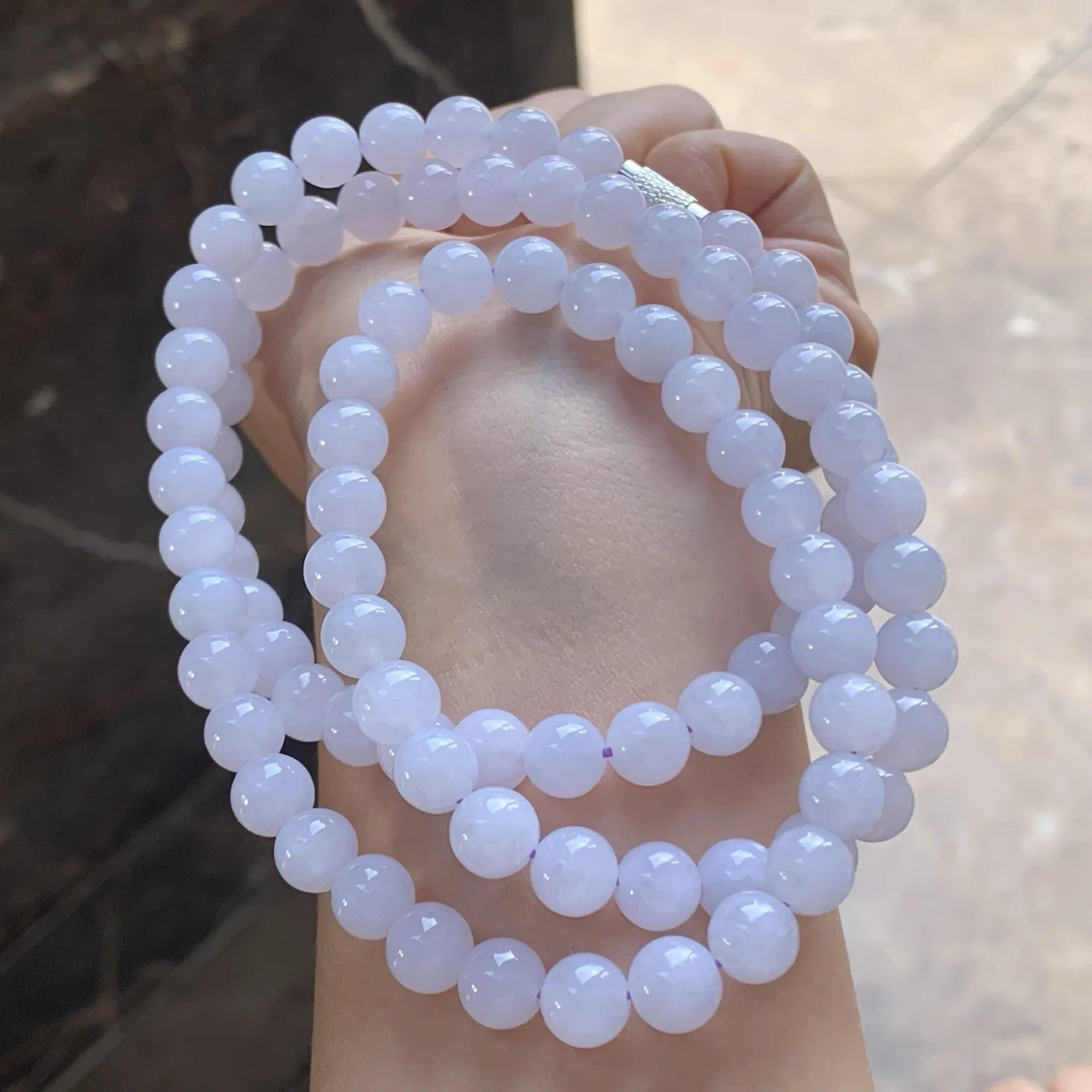 紫罗兰珠链^_^玉质温润 细腻