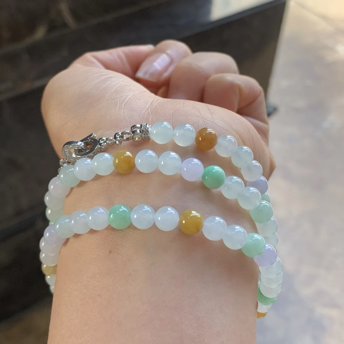 多彩珠链^_^玉质温润 清新