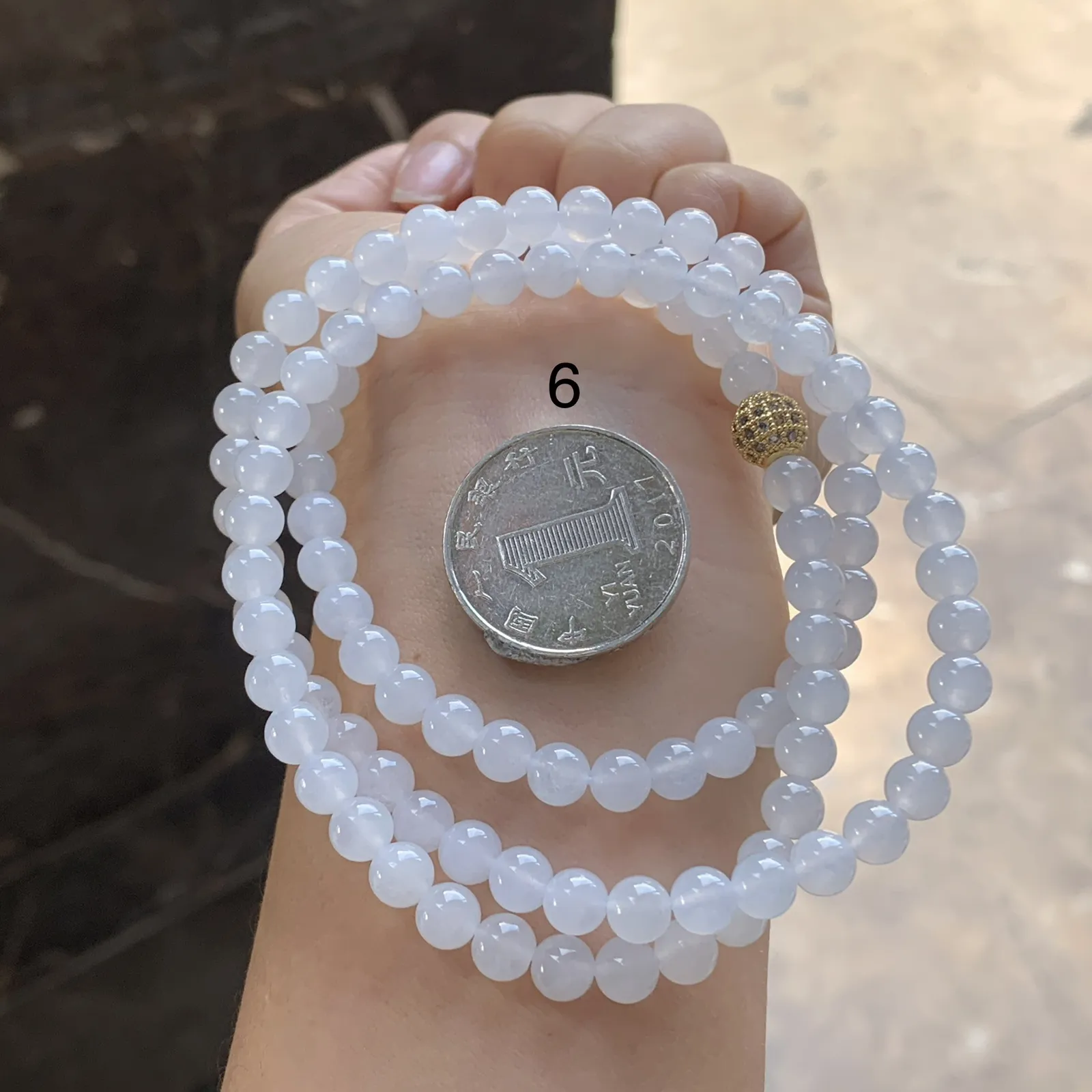 白冰珠链^_^玉质温润 清新干净