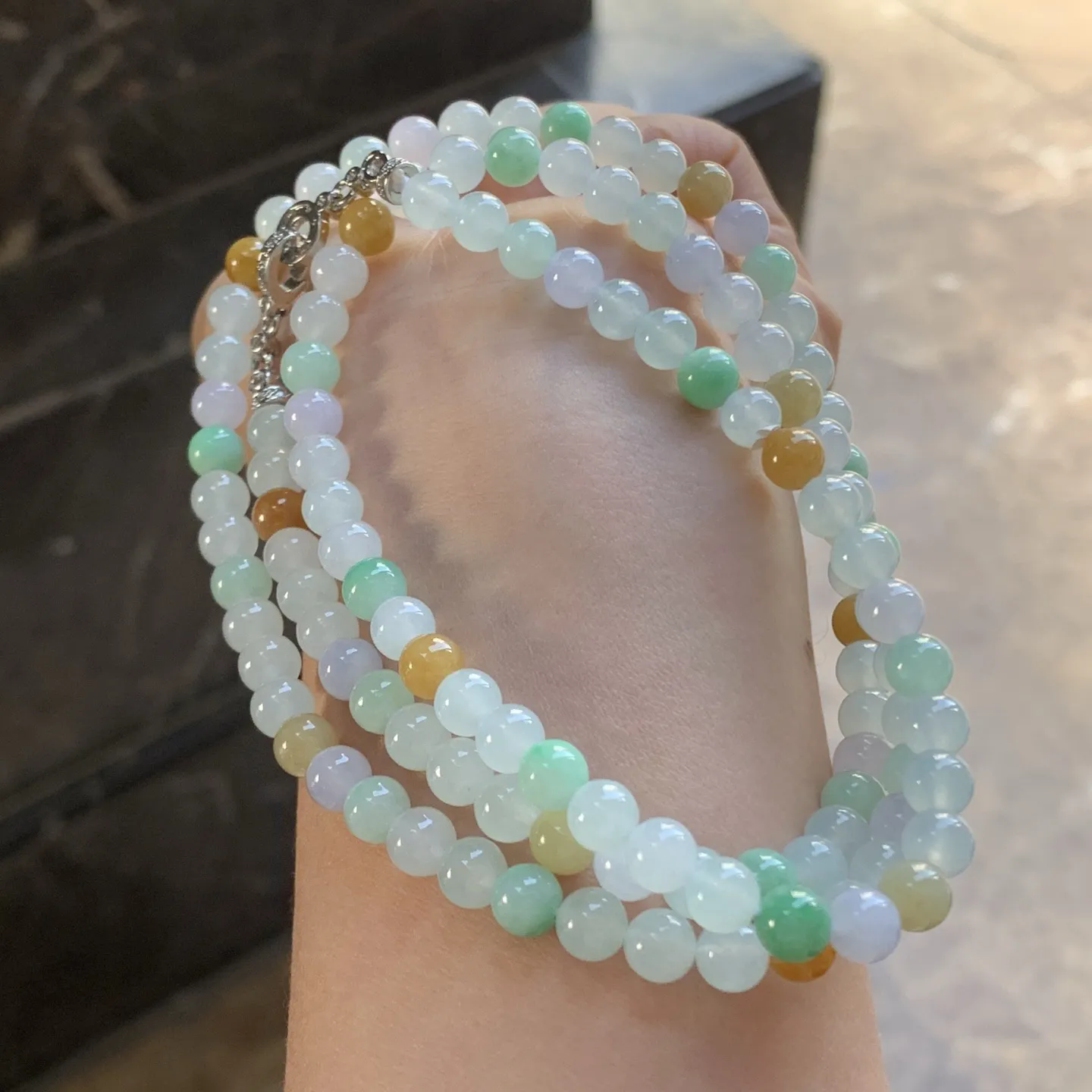 多彩珠链^_^玉质温润 清新