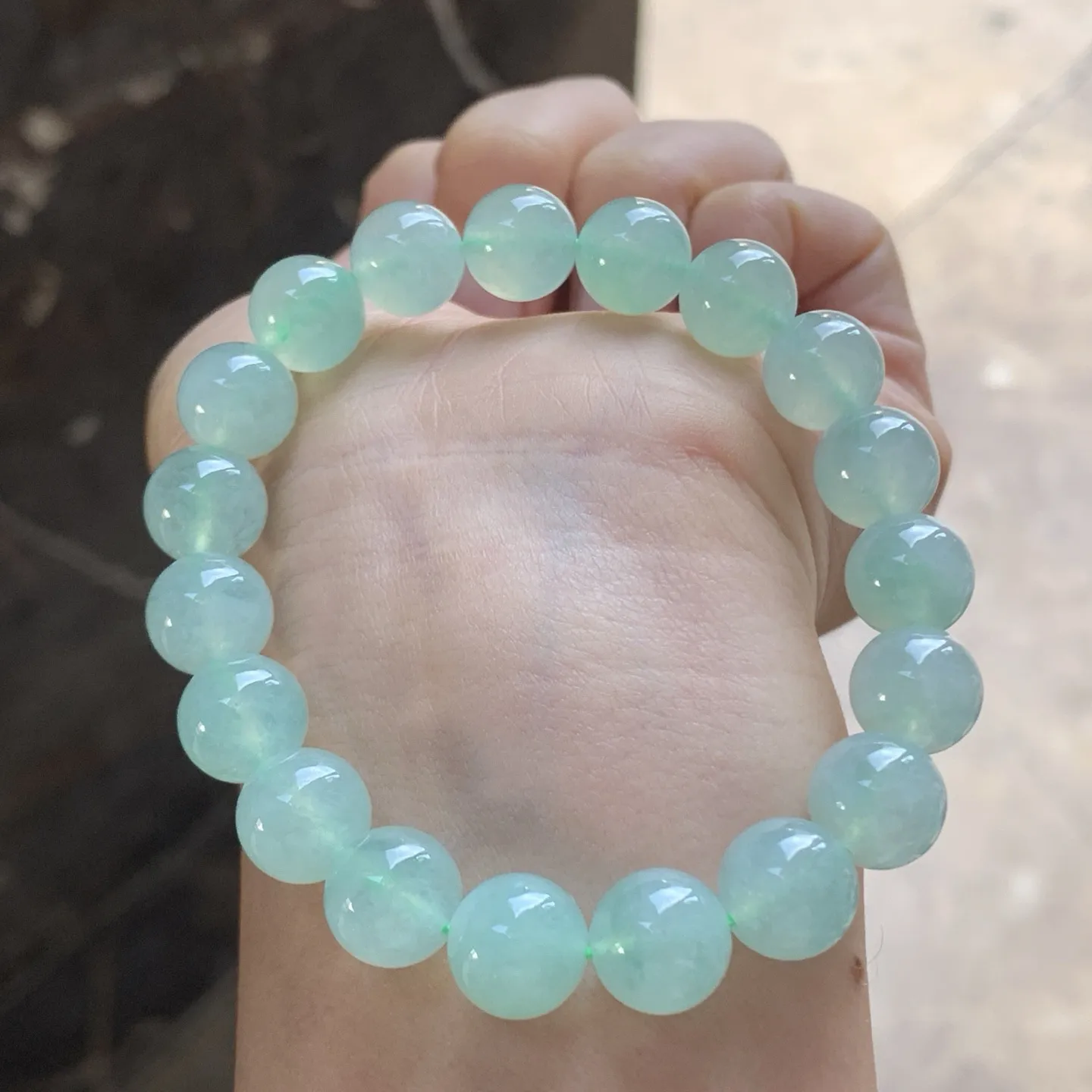 冰晴绿珠串^_^冰透 清新