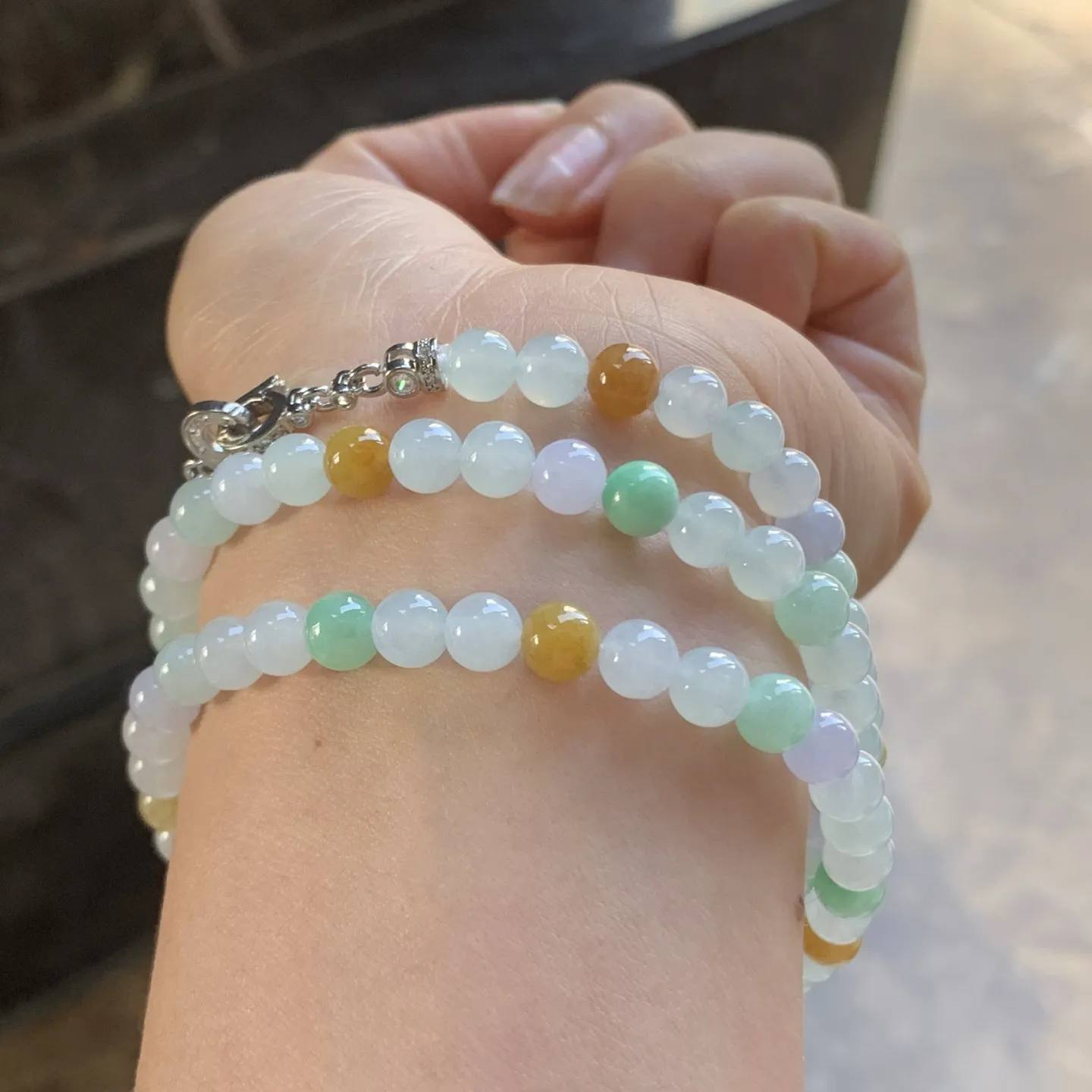 多彩珠链^_^玉质温润 清新