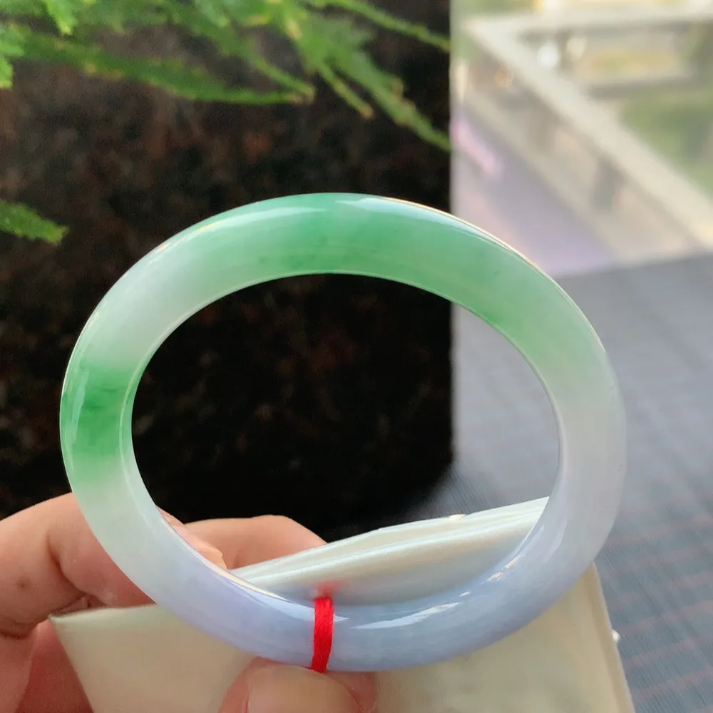 圆条冰糯春彩 无瑕 尺寸:52.7/8.4/8.1 色好