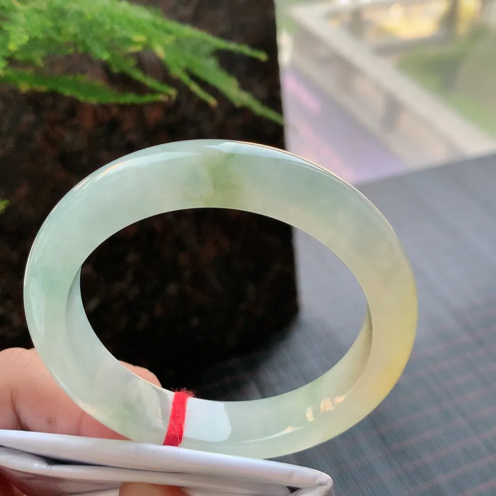 正圈高冰黄翡 无瑕 尺寸:58.1/12.6/9.1种色兼备