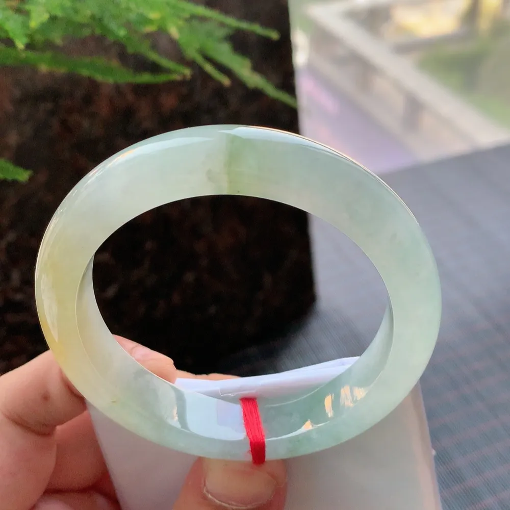 正圈高冰黄翡 无瑕 尺寸:58.1/12.6/9.1种色兼备