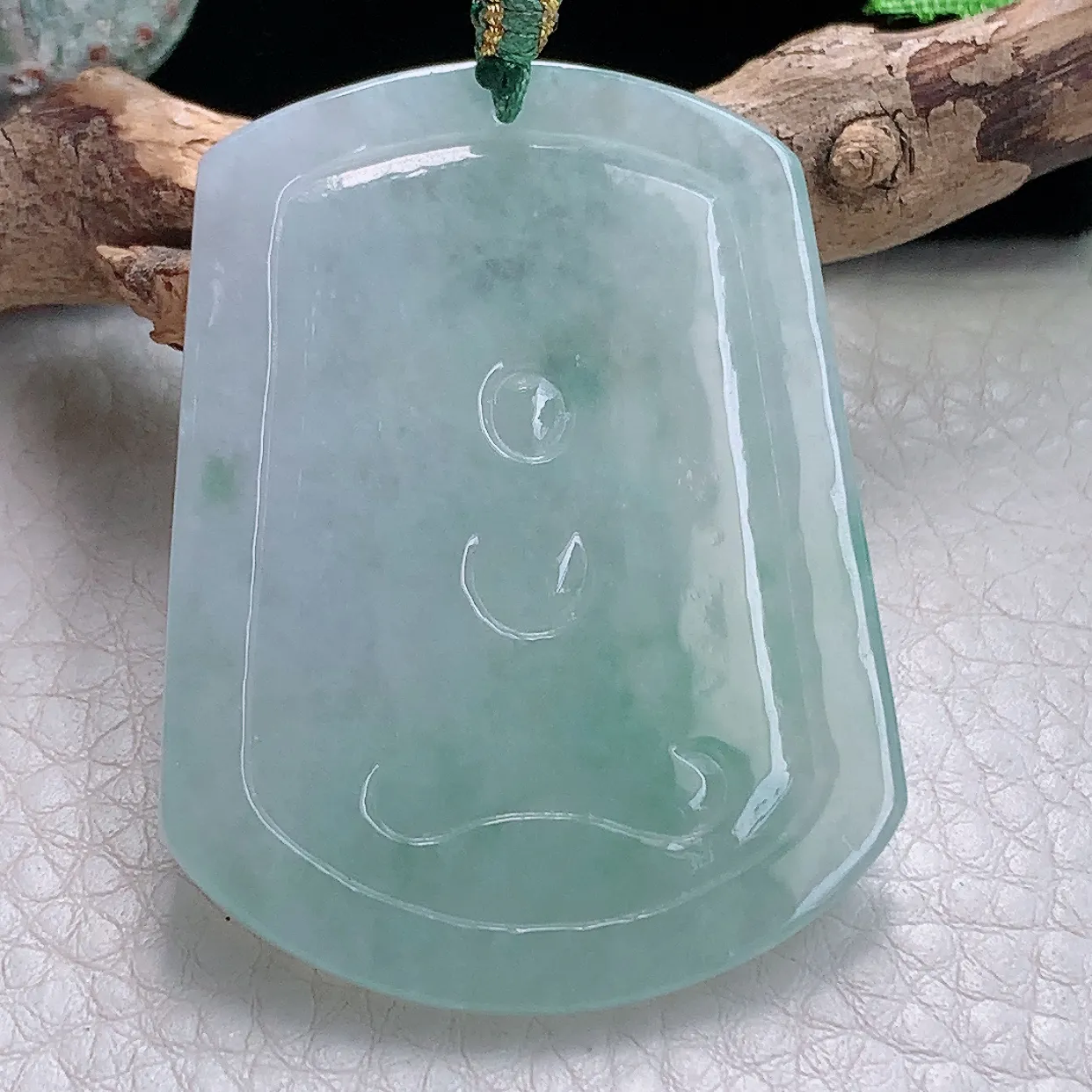 yn实拍50*38*5缅甸天然翡翠冰晴底阿弥陀佛吊坠冰透精雕佛祖玉坠