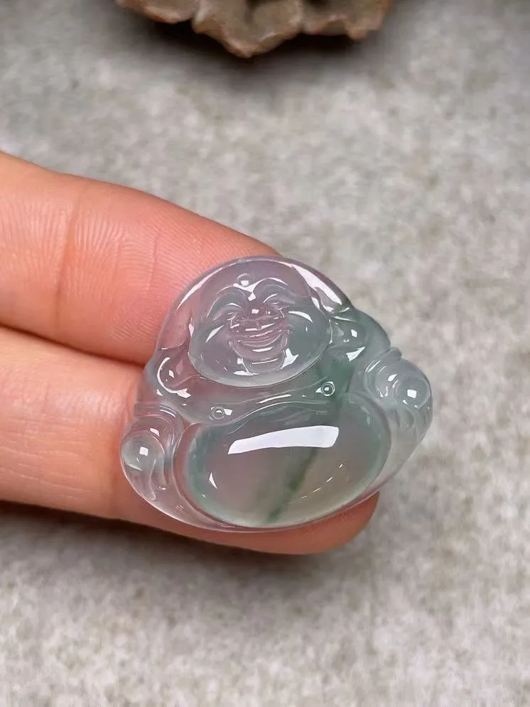冰种【佛公】吊坠，种水好，玉质细腻 ，卖相好