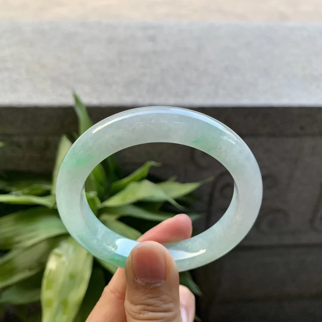 小圈口53.2-10.8-9.1 【冰绿正圈手镯】正圈53 54可戴