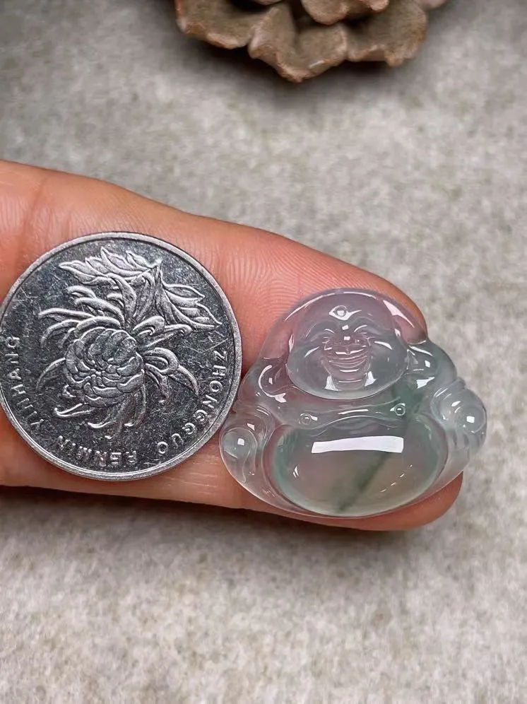 冰种【佛公】吊坠，种水好，玉质细腻 ，卖相好