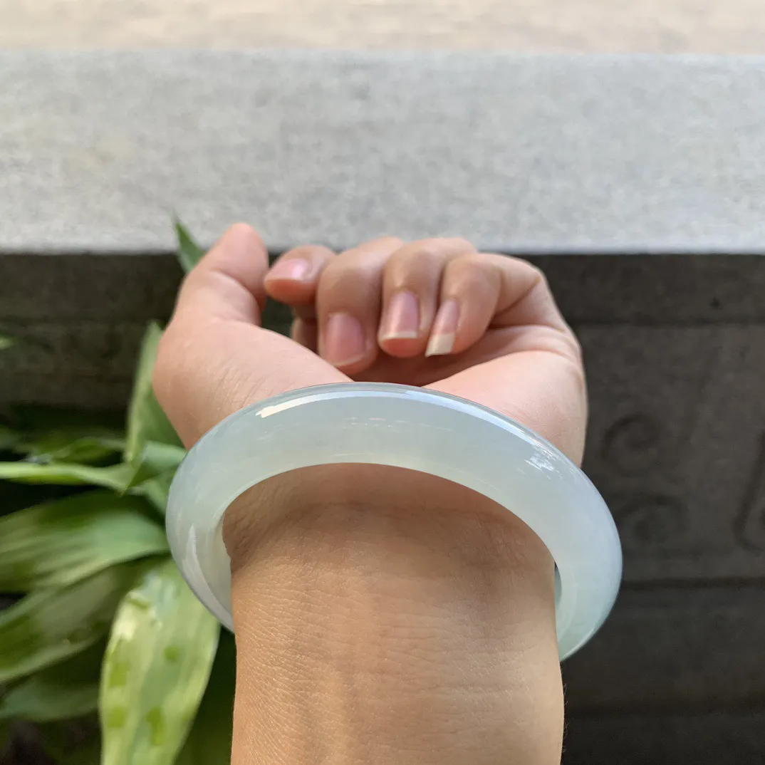 圈口57.3-11.7-9.7 【冰种晴正圈手镯】正圈57 58可戴