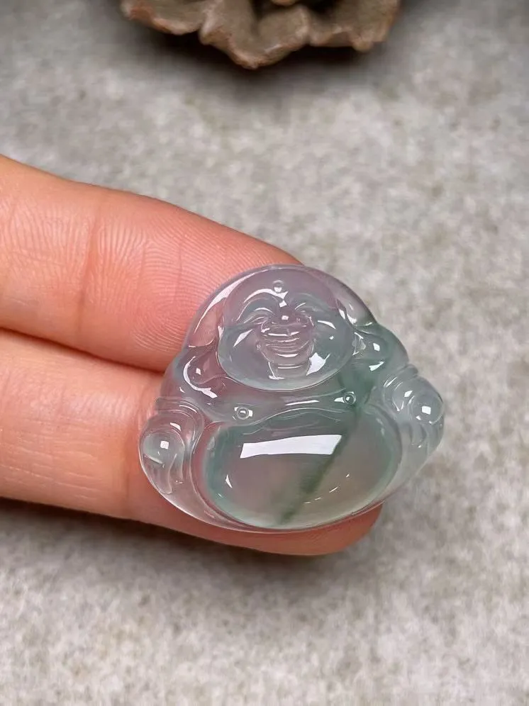 冰种【佛公】吊坠，种水好，玉质细腻 ，卖相好