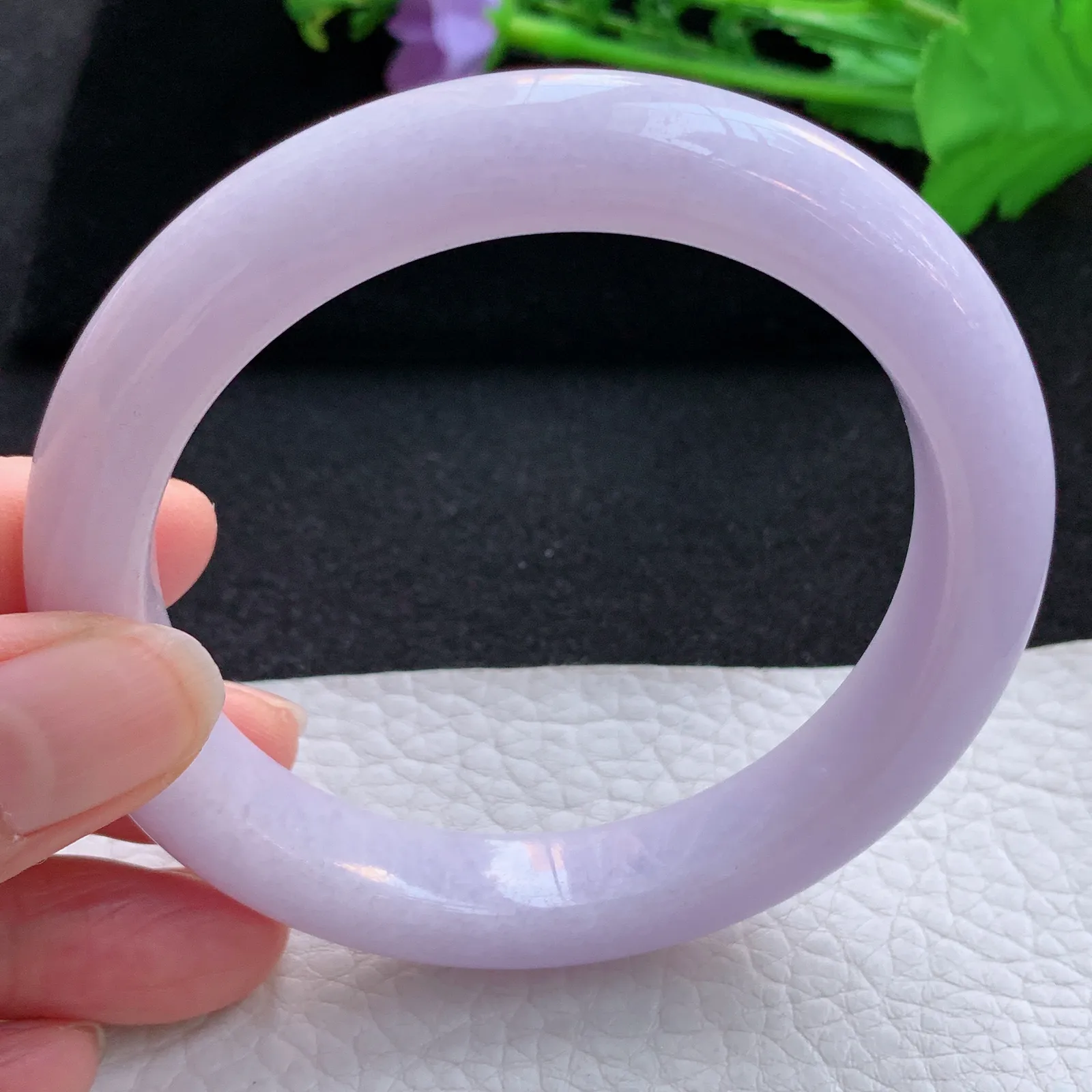 nr大圈口61.5*11.6*9.8平安镯 翡翠a货玉手镯粉紫罗兰宽边珠宝玉手环