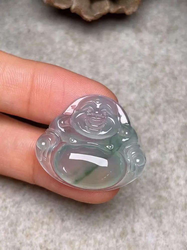 冰种【佛公】吊坠，种水好，玉质细腻 ，卖相好
