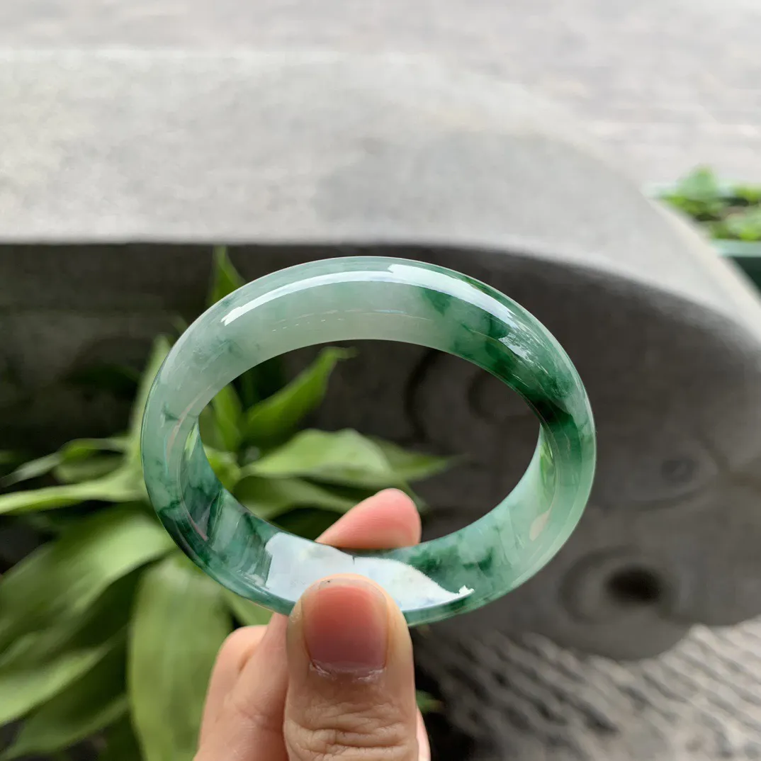 小圈口 50.7-14.6-6.7【辣绿正圈手镯】正圈50 51可戴