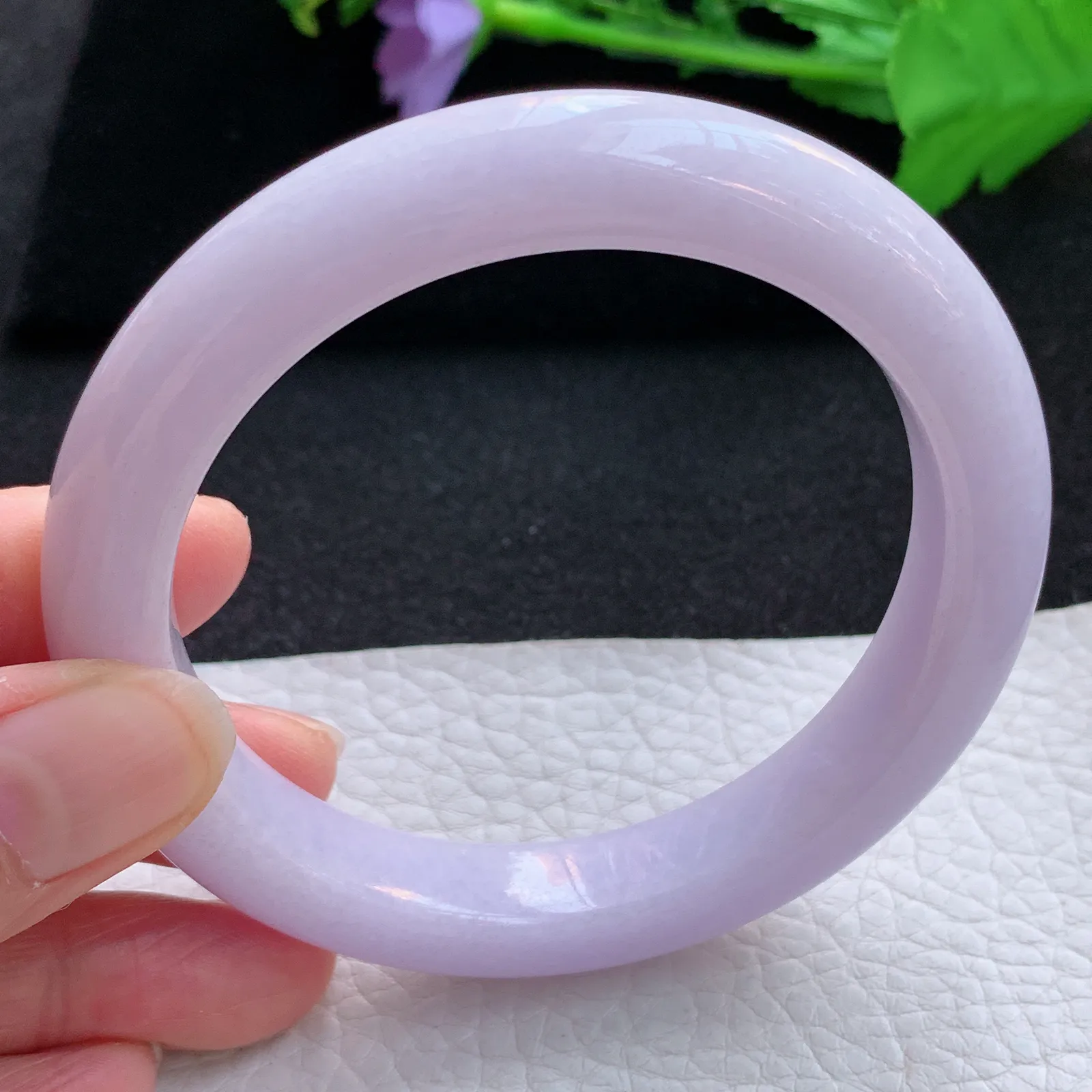 nr大圈口61.5*11.6*9.8平安镯 翡翠a货玉手镯粉紫罗兰宽边珠宝玉手环