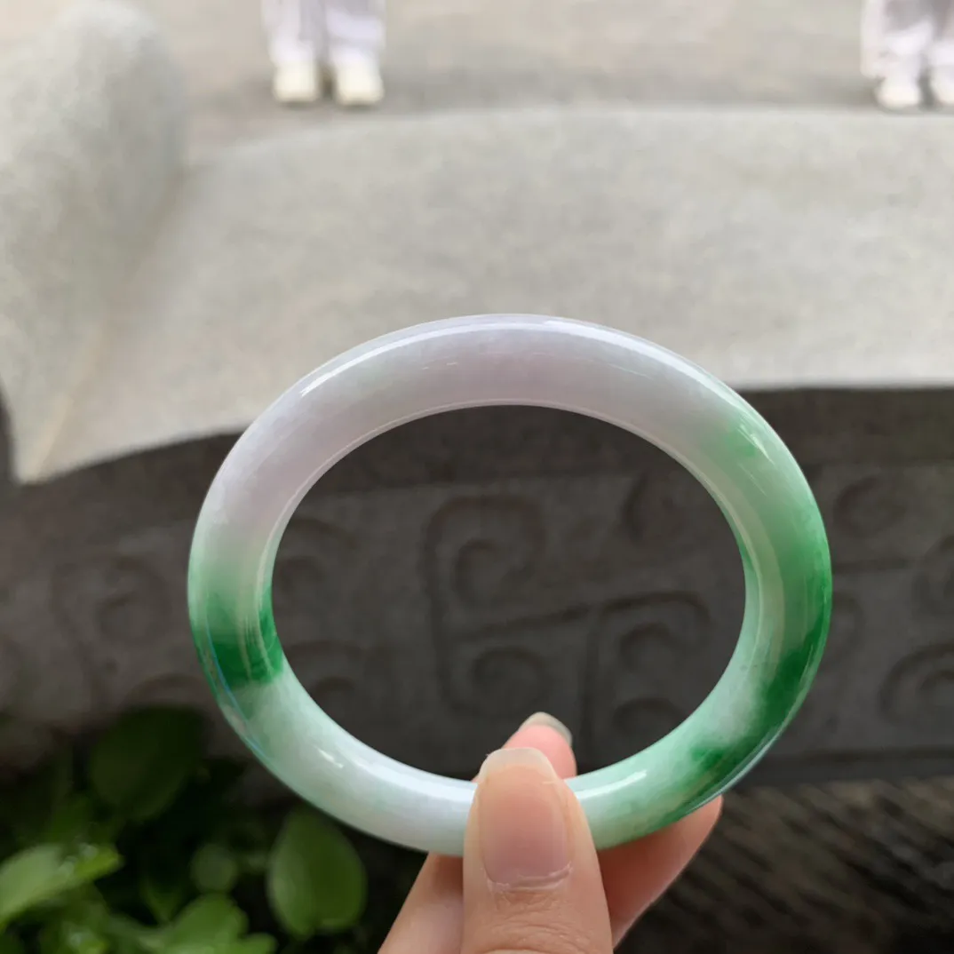 圈口57.3-9.5 【飘辣绿圆条手镯】圆条57 58可戴