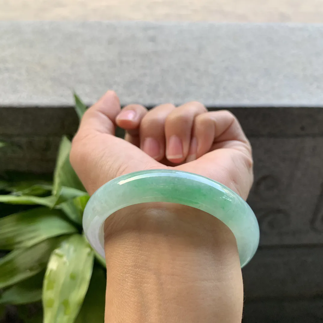 小圈口53.2-10.8-9.1 【冰绿正圈手镯】正圈53 54可戴