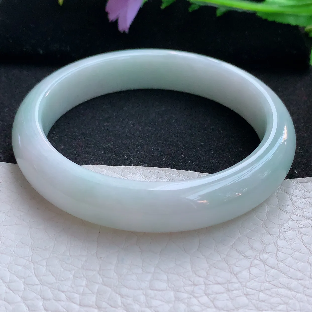 xx大圈口60.5*12.8*8.5平安镯 翡翠a货玉手镯清新宽边珠宝玉手环