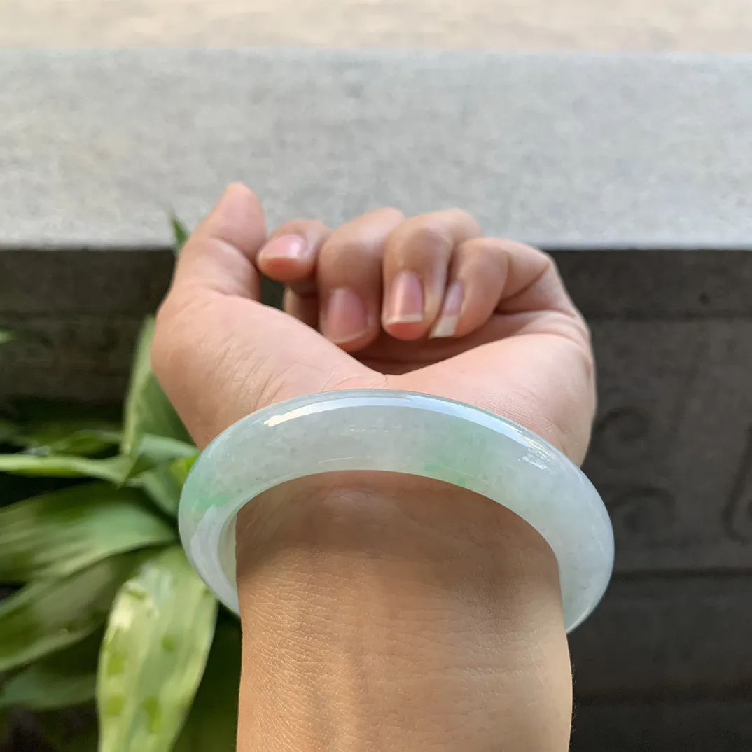 小圈口53.2-10.8-9.1 【冰绿正圈手镯】正圈53 54可戴