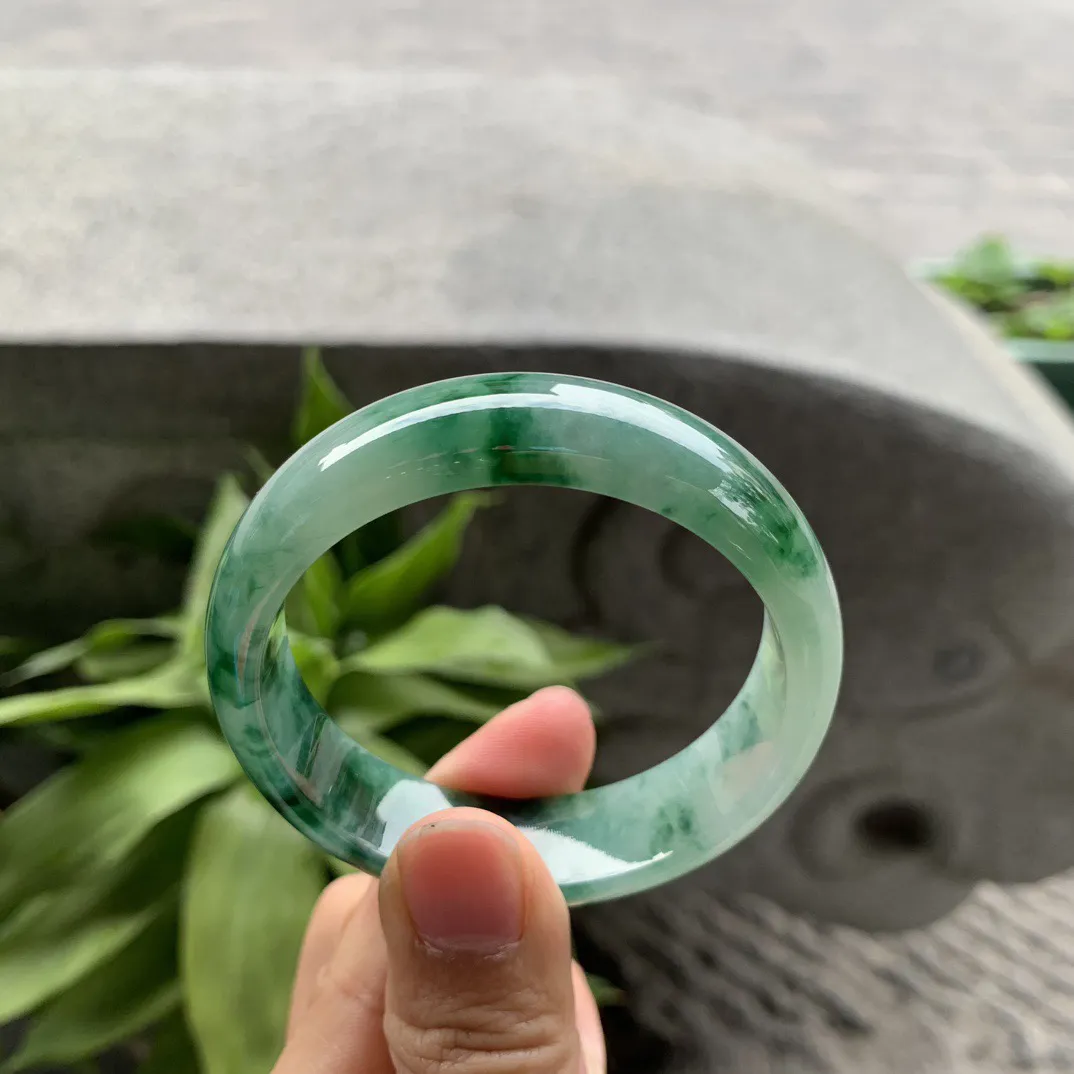 小圈口 50.7-14.6-6.7【辣绿正圈手镯】正圈50 51可戴