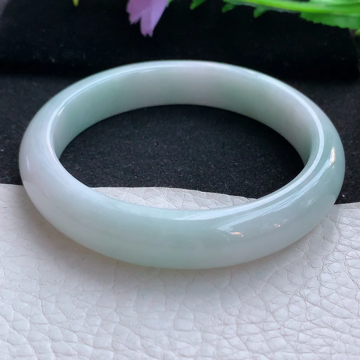 xx大圈口60.5*12.8*8.5平安镯 翡翠a货玉手镯清新宽边珠宝玉手环