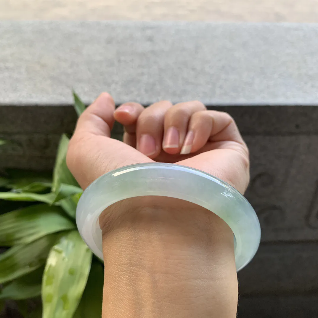 圈口57.3-11.7-9.7 【冰种晴正圈手镯】正圈57 58可戴