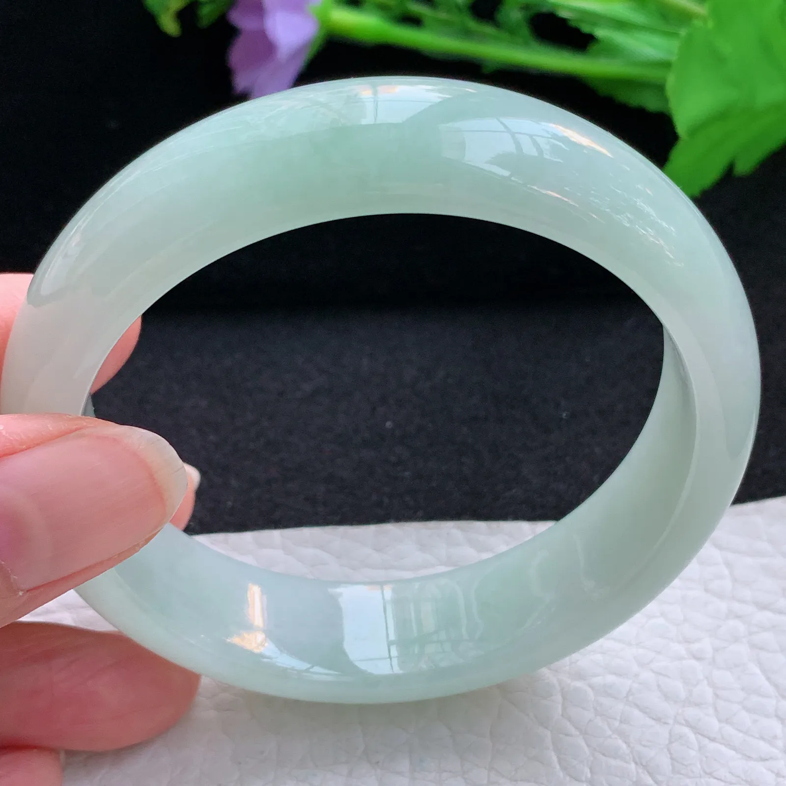 nr大圈口60*16.2*8.2轮胎镯 翡翠a货玉手镯甜绿宽边珠宝玉手环