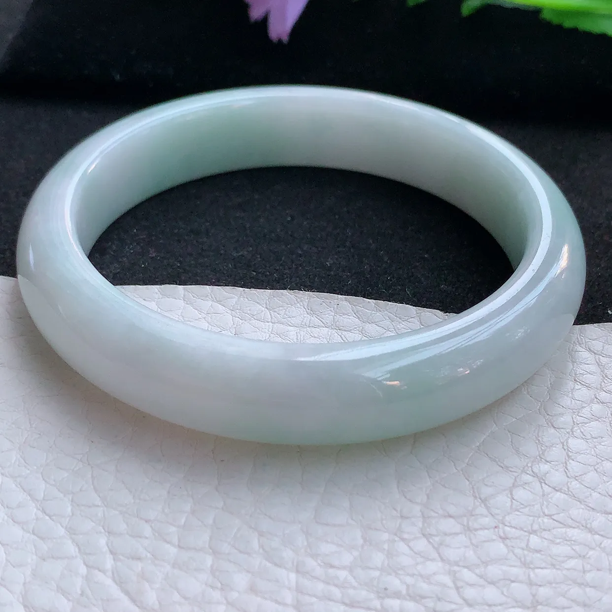 xx大圈口60.5*12.8*8.5平安镯 翡翠a货玉手镯清新宽边珠宝玉手环