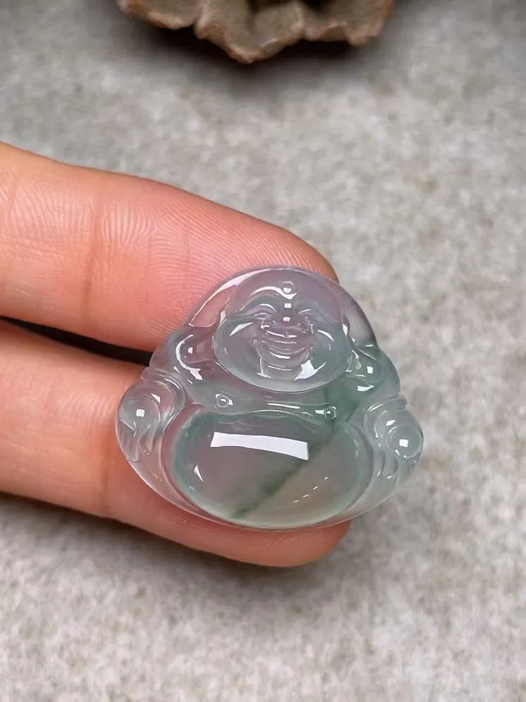 冰种【佛公】吊坠，种水好，玉质细腻 ，卖相好