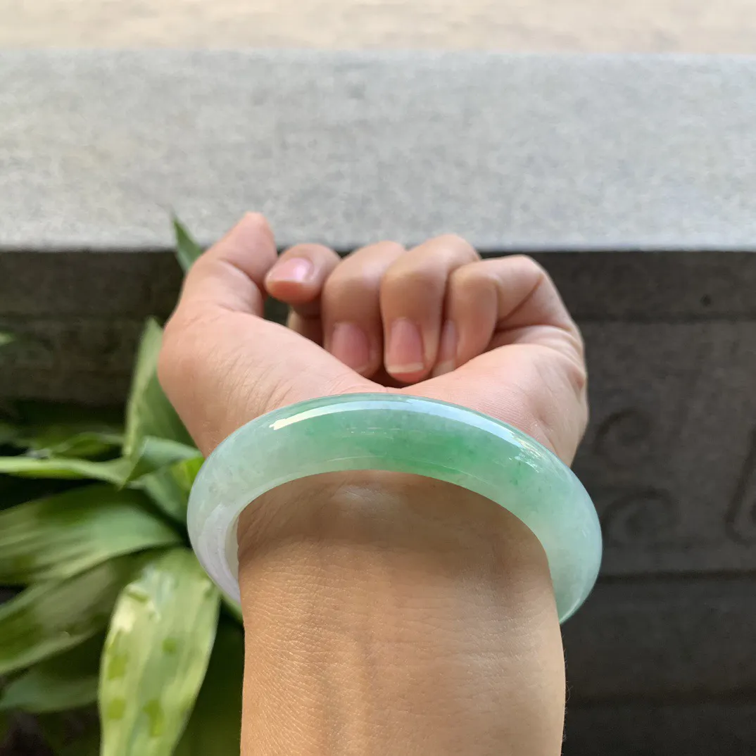 小圈口53.2-10.8-9.1 【冰绿正圈手镯】正圈53 54可戴