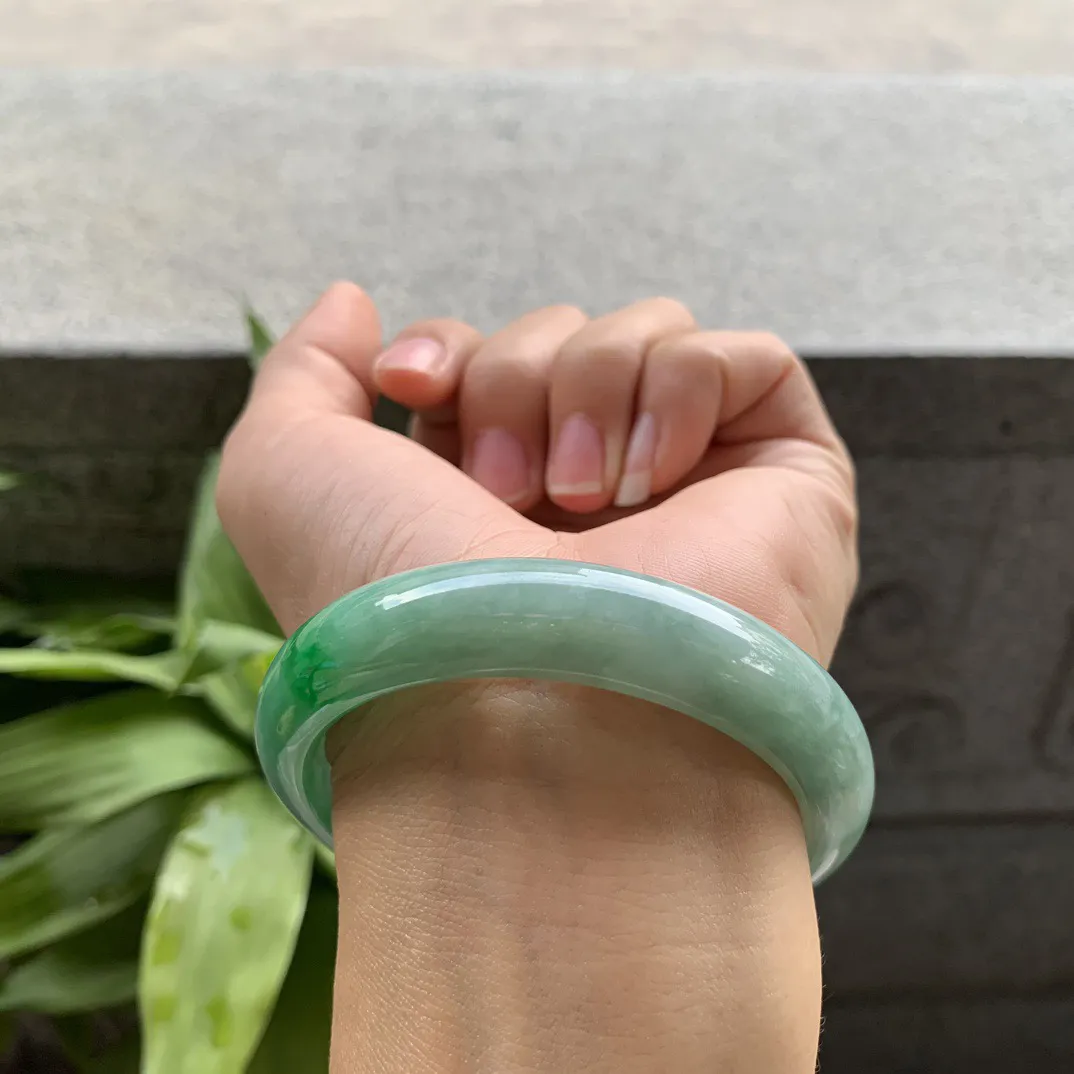 圈口54.8-12.6-8 【辣绿正圈手镯】正圈54 55可戴
