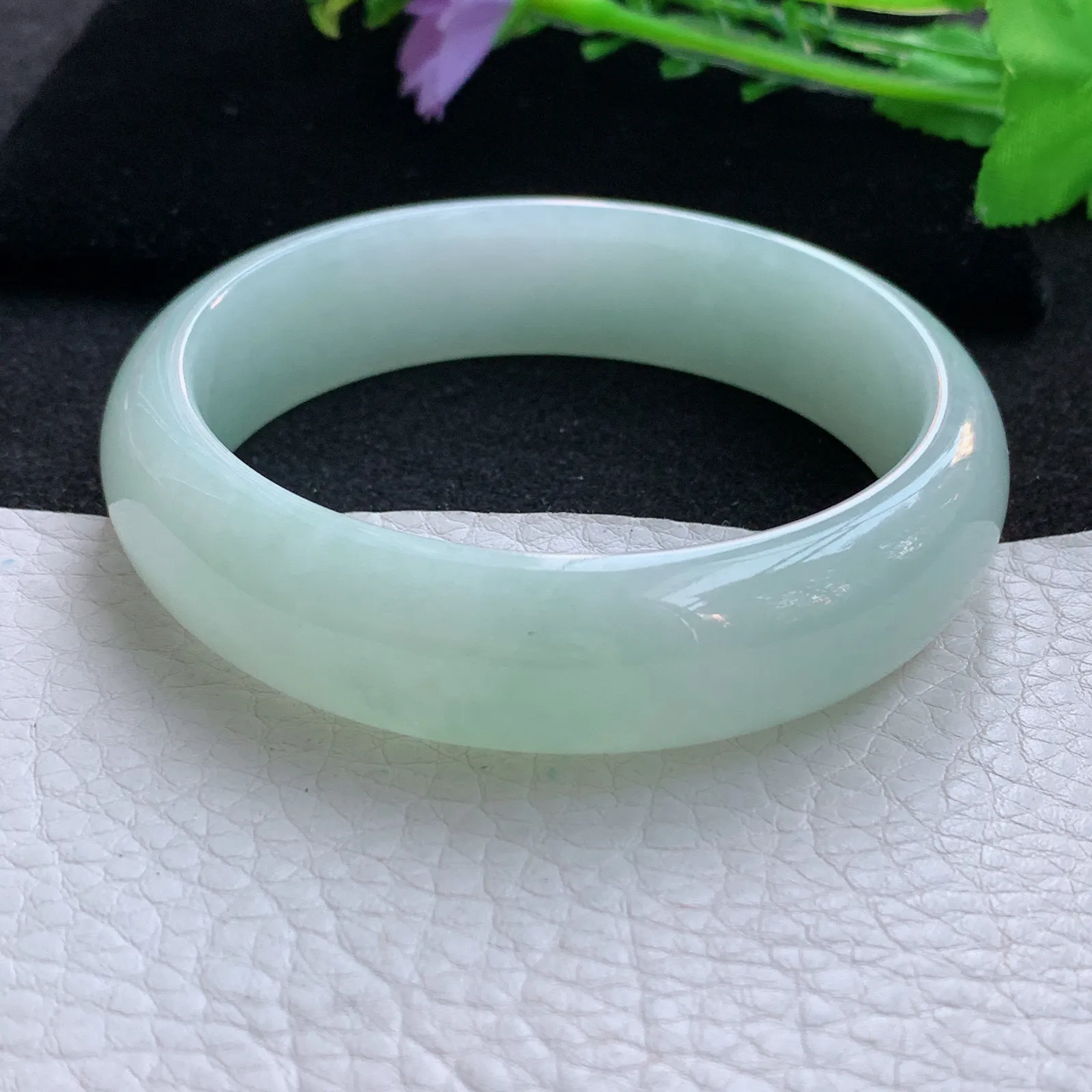 nr大圈口60*16.2*8.2轮胎镯 翡翠a货玉手镯甜绿宽边珠宝玉手环
