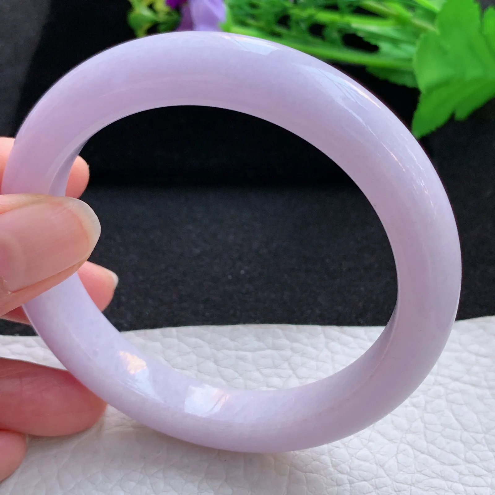 nr大圈口61.5*11.6*9.8平安镯 翡翠a货玉手镯粉紫罗兰宽边珠宝玉手环