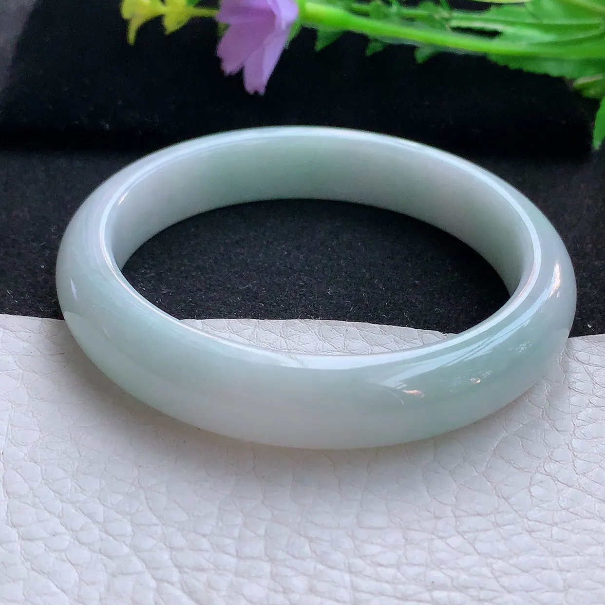 xx大圈口60.5*12.8*8.5平安镯 翡翠a货玉手镯清新宽边珠宝玉手环