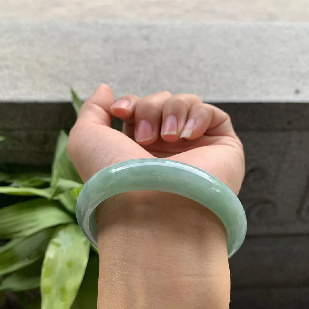 圈口54.8-12.6-8 【辣绿正圈手镯】正圈54 55可戴