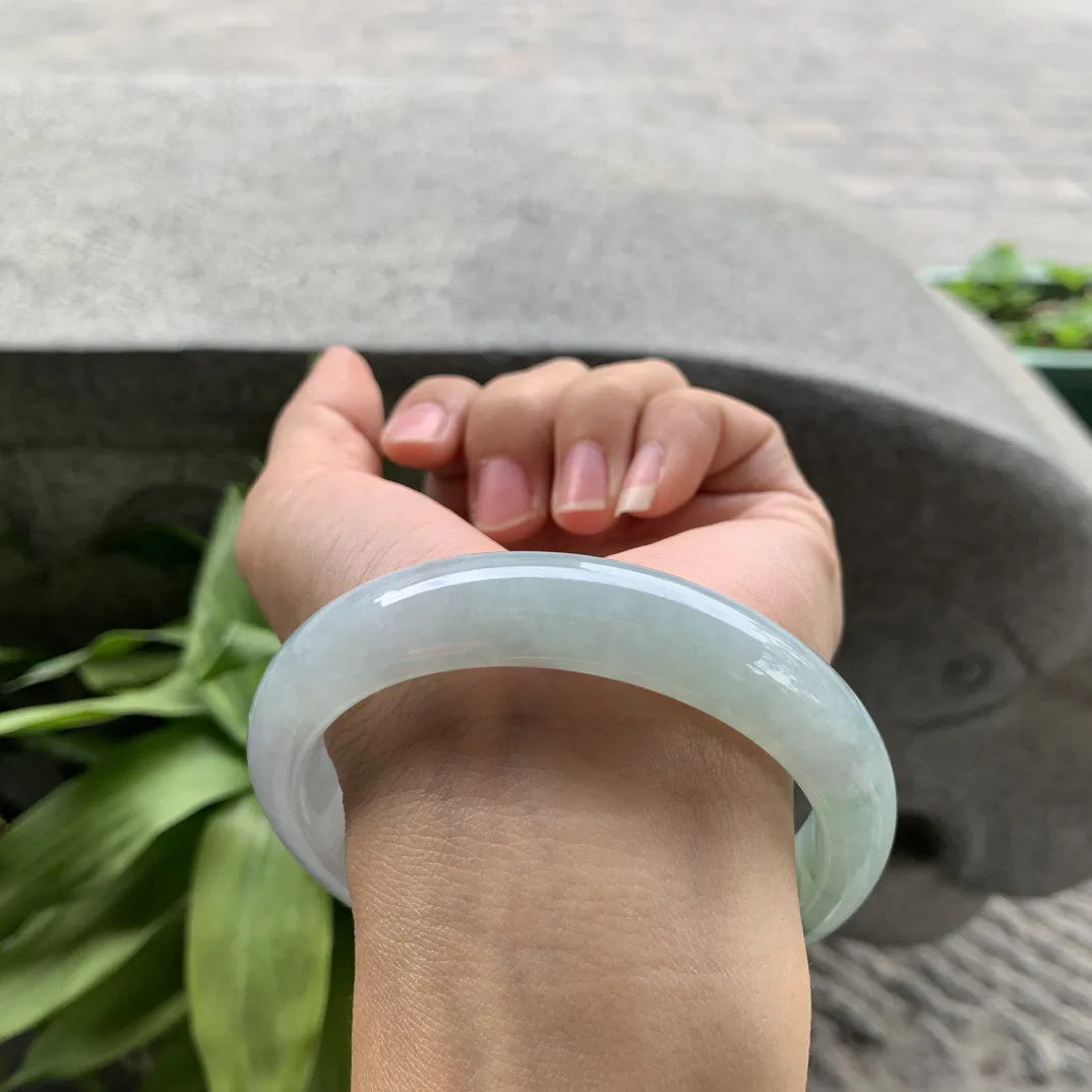 大圈口63-13-9 【飘辣绿正圈手镯】正圈63 64可戴