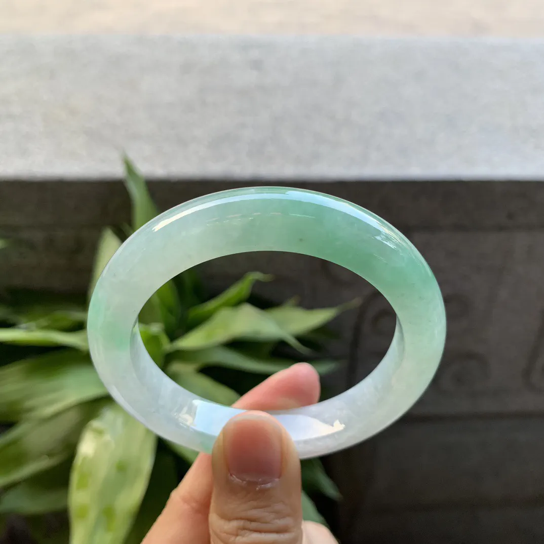 小圈口53.2-10.8-9.1 【冰绿正圈手镯】正圈53 54可戴