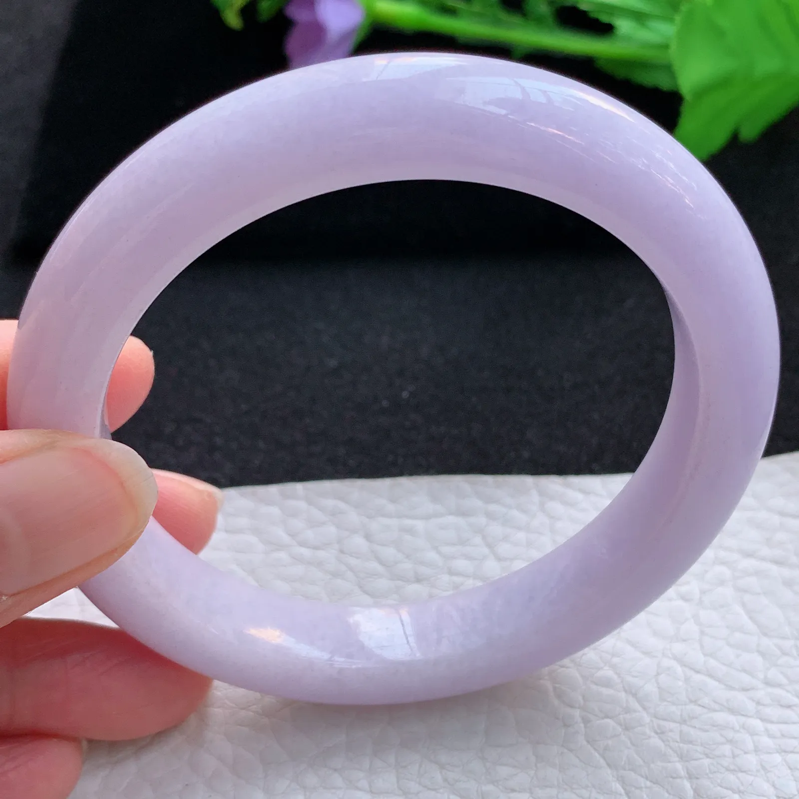 nr大圈口61.5*11.6*9.8平安镯 翡翠a货玉手镯粉紫罗兰宽边珠宝玉手环