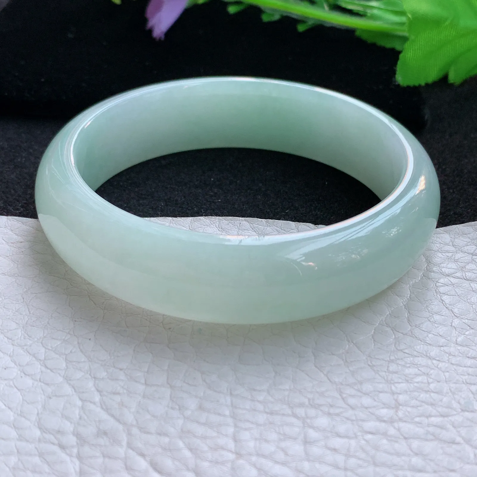 nr大圈口60*16.2*8.2轮胎镯 翡翠a货玉手镯甜绿宽边珠宝玉手环