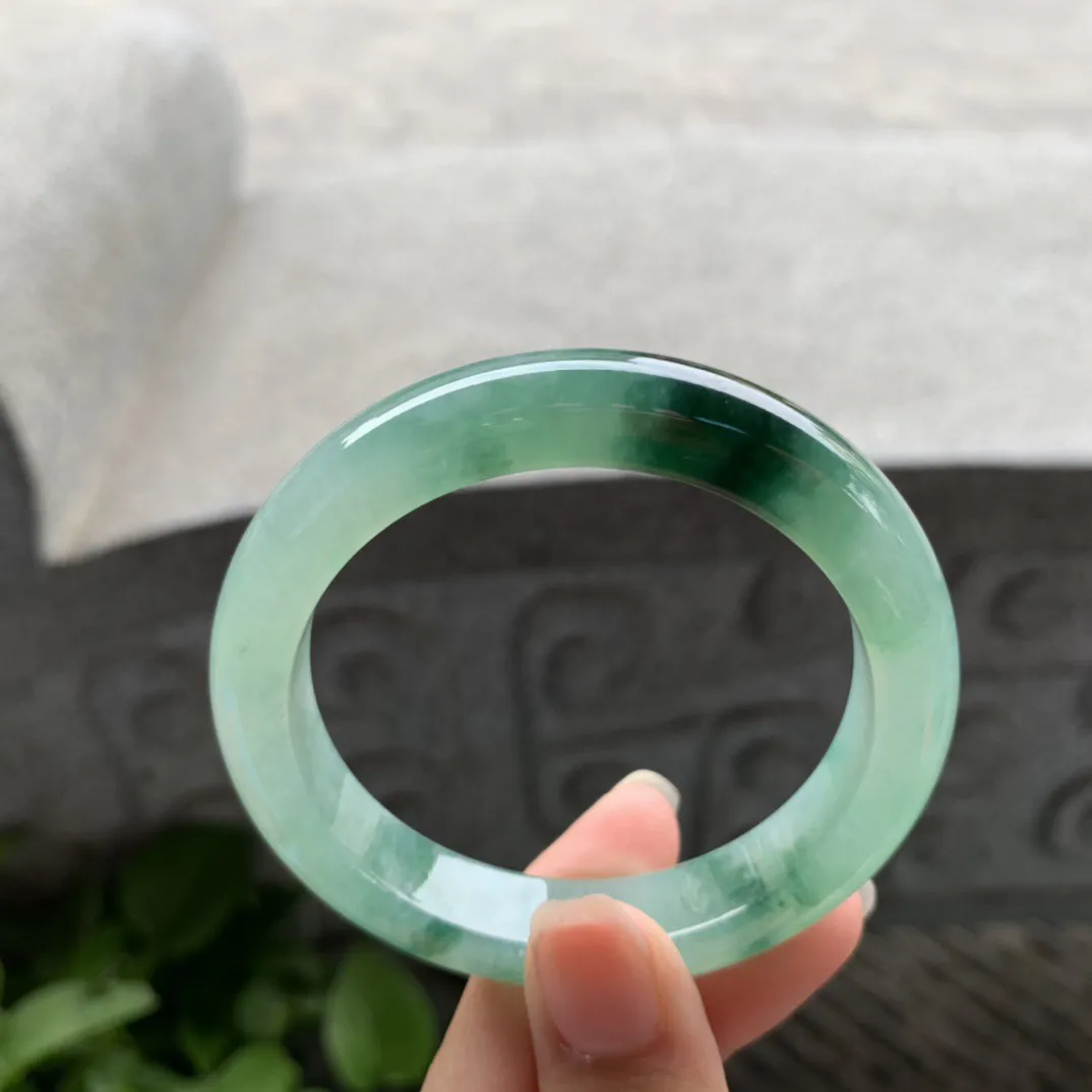 小圈口52.5-11.3-8.5 【冰飘绿正圈手镯】正圈52 53可戴