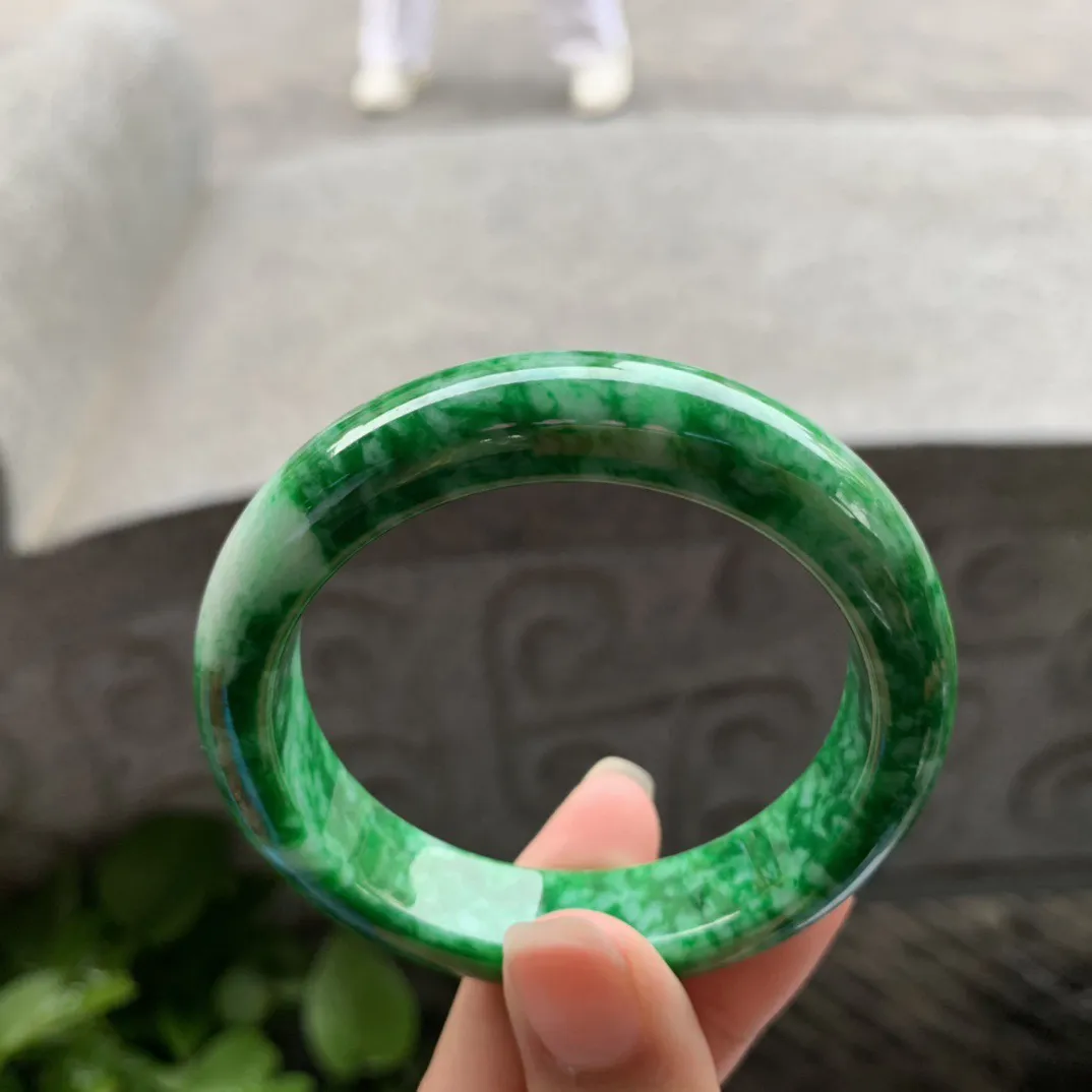 小圈口 51.3-13-8.4【满绿正圈手镯】正圈51 52可戴