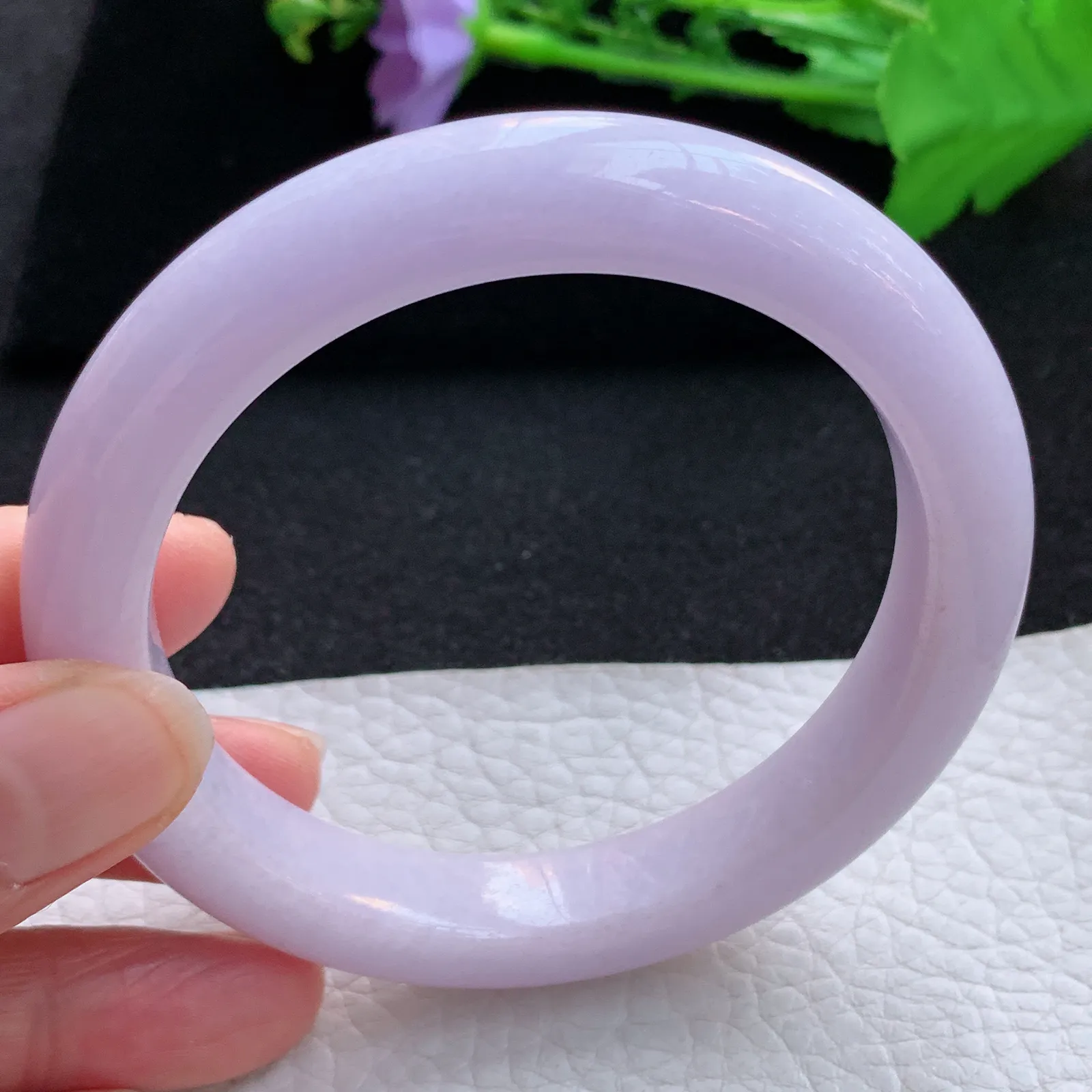 nr大圈口61.5*11.6*9.8平安镯 翡翠a货玉手镯粉紫罗兰宽边珠宝玉手环