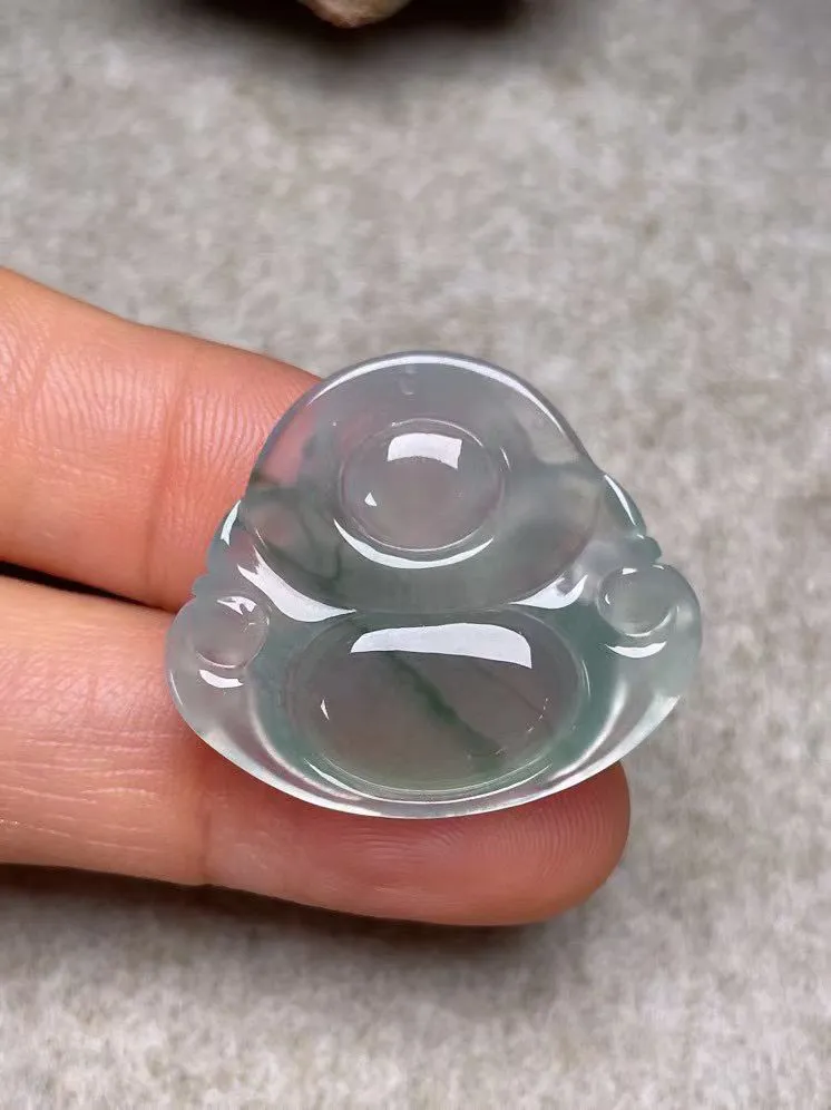 冰种【佛公】吊坠，种水好，玉质细腻 ，卖相好