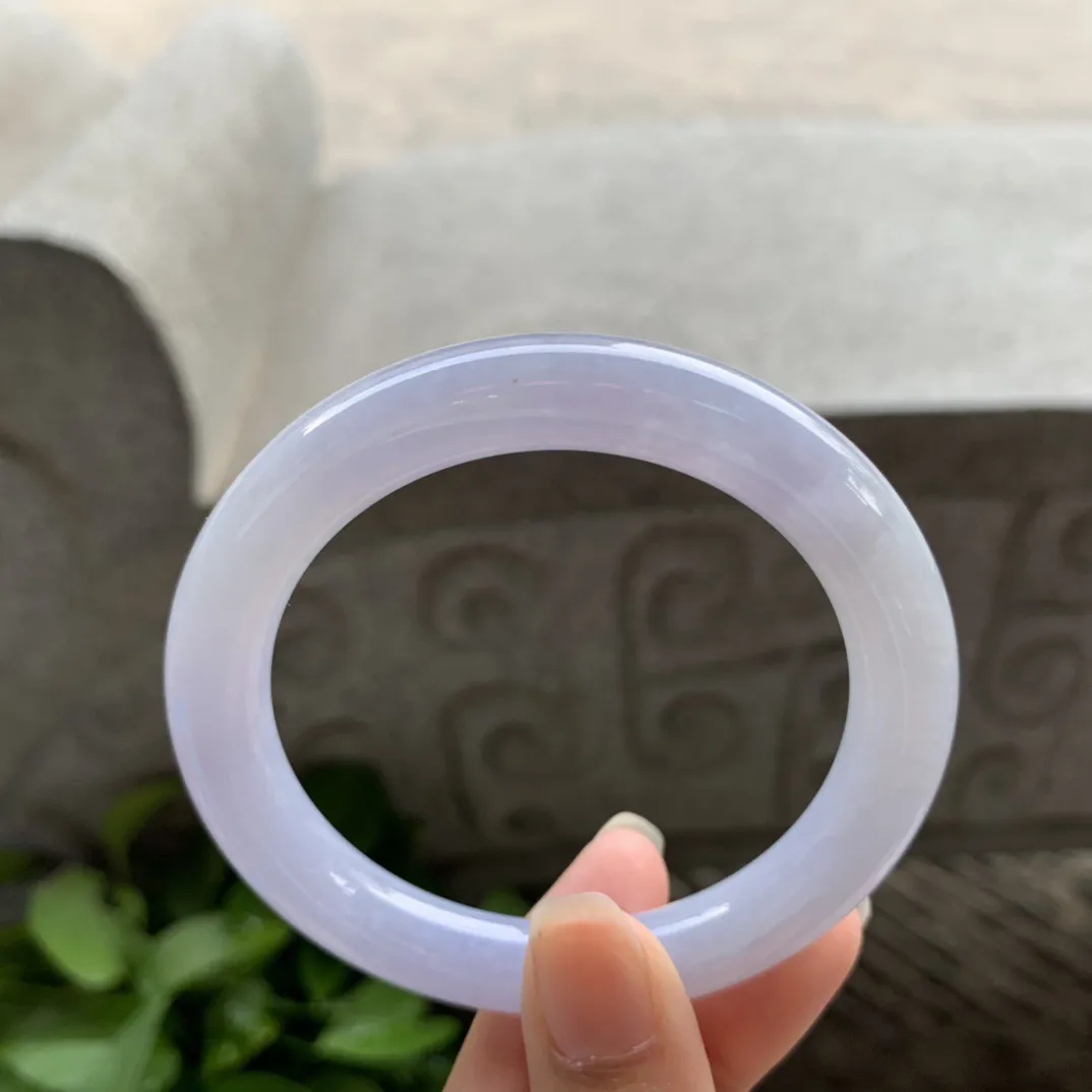 圈口54.5-9.3 【冰茄紫圆条手镯】圆条54 55可戴