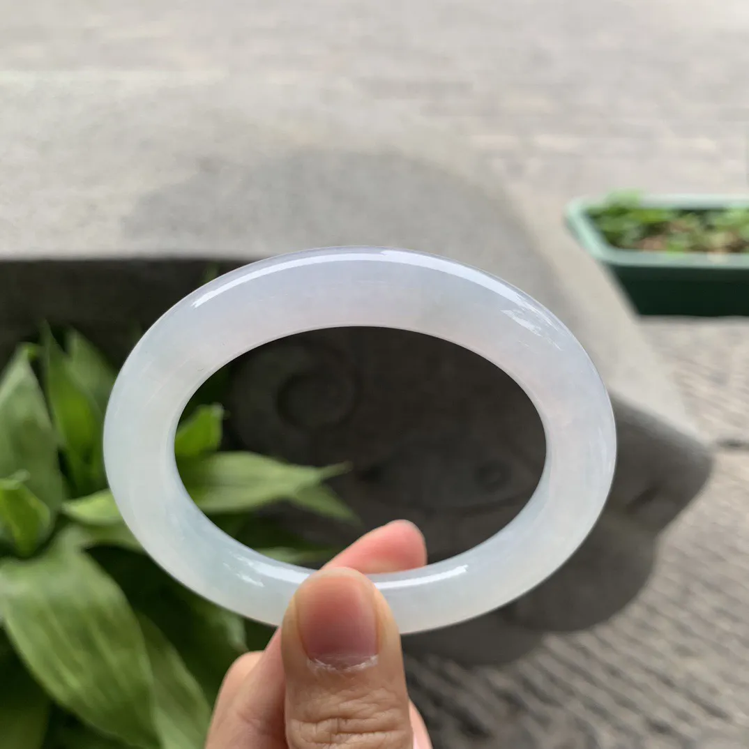 圈口54.8-10.1【冰圆条手镯】圆条54 55可戴