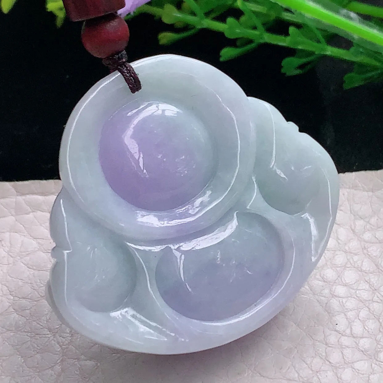 zen自然光40.8*46.5*14.2缅甸翡翠a货饱满紫罗兰佛公 弥勒佛玉吊坠 玉挂件