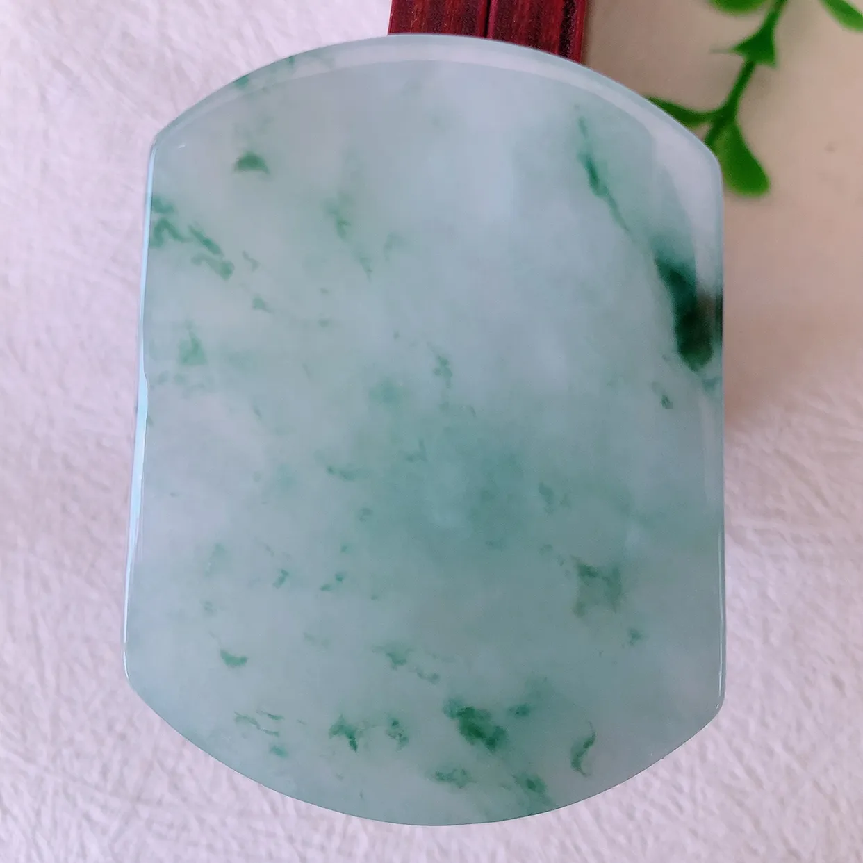 自然光实拍，冰飘花翡翠平安无事牌吊坠，平平安安，无事牌翠色灵动，佩戴平安时尚！#46.7